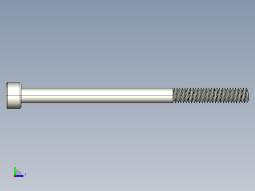 M4 x 0.7mm Thread 60mm LONG SOCKET HEAD CAP SCREW.IGS左视缩略图