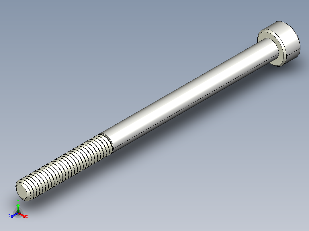 M4 x 0.7mm Thread 60mm LONG SOCKET HEAD CAP SCREW.IGS正等轴测图