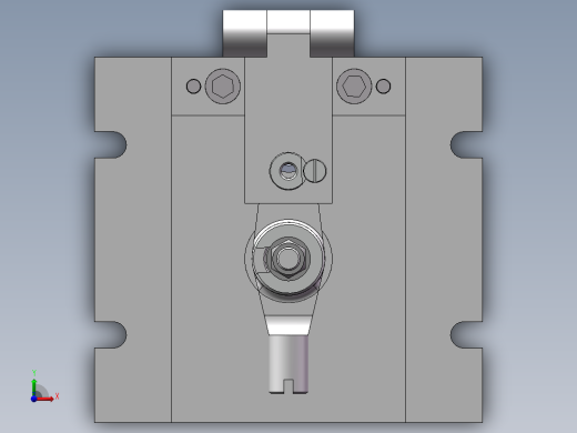 推动架钻水平16孔三维夹具【三维SolidWorks】前视缩略图