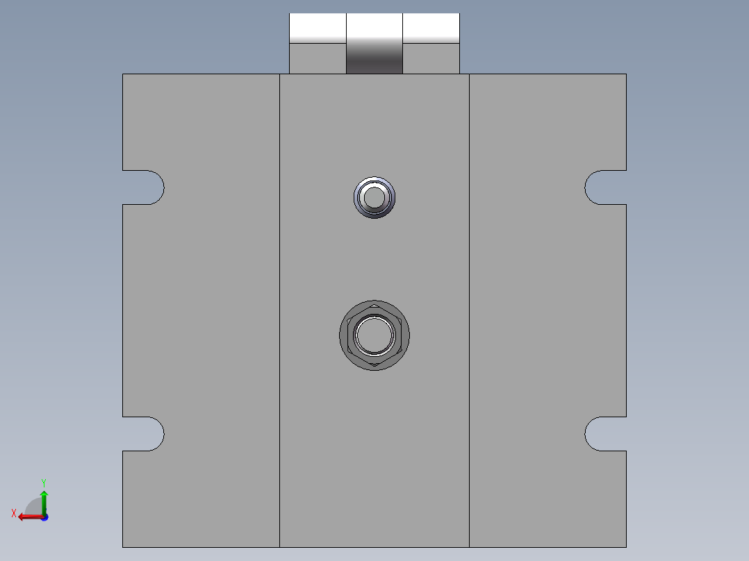 推动架钻水平16孔三维夹具【三维SolidWorks】后视图
