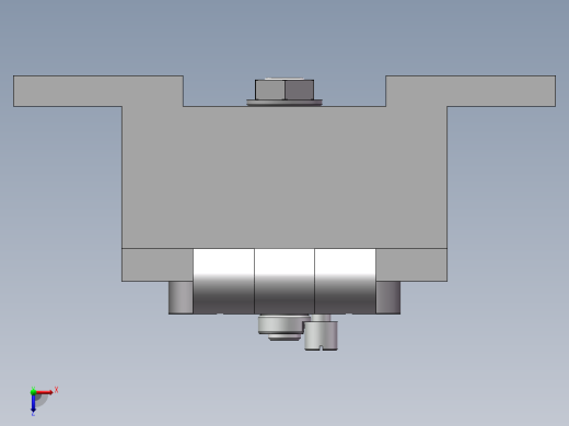 推动架钻水平16孔三维夹具【三维SolidWorks】俯视缩略图