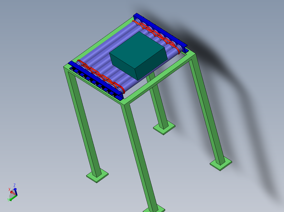 滚筒输送机roller-conveyor-63-SW主视图