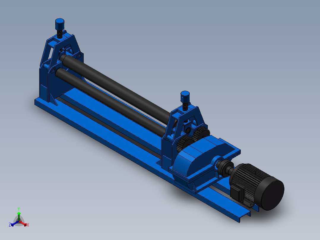钢板卷形机sw13正等轴测图