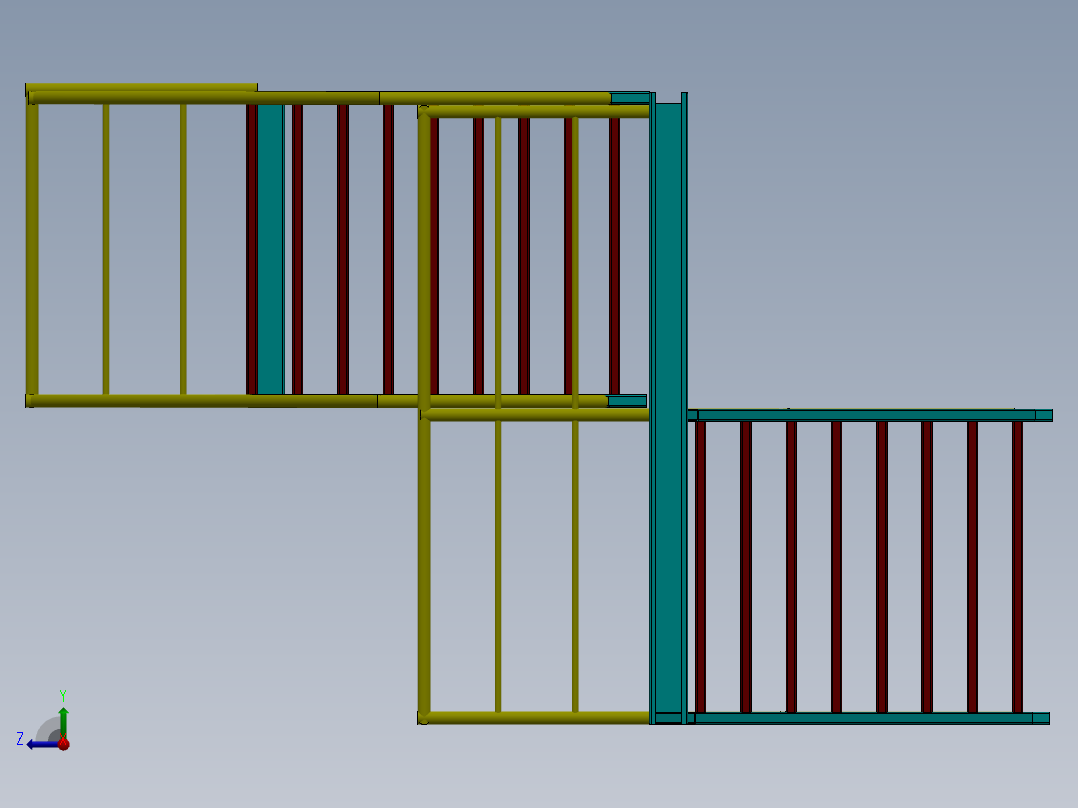 工业楼梯模型右视图