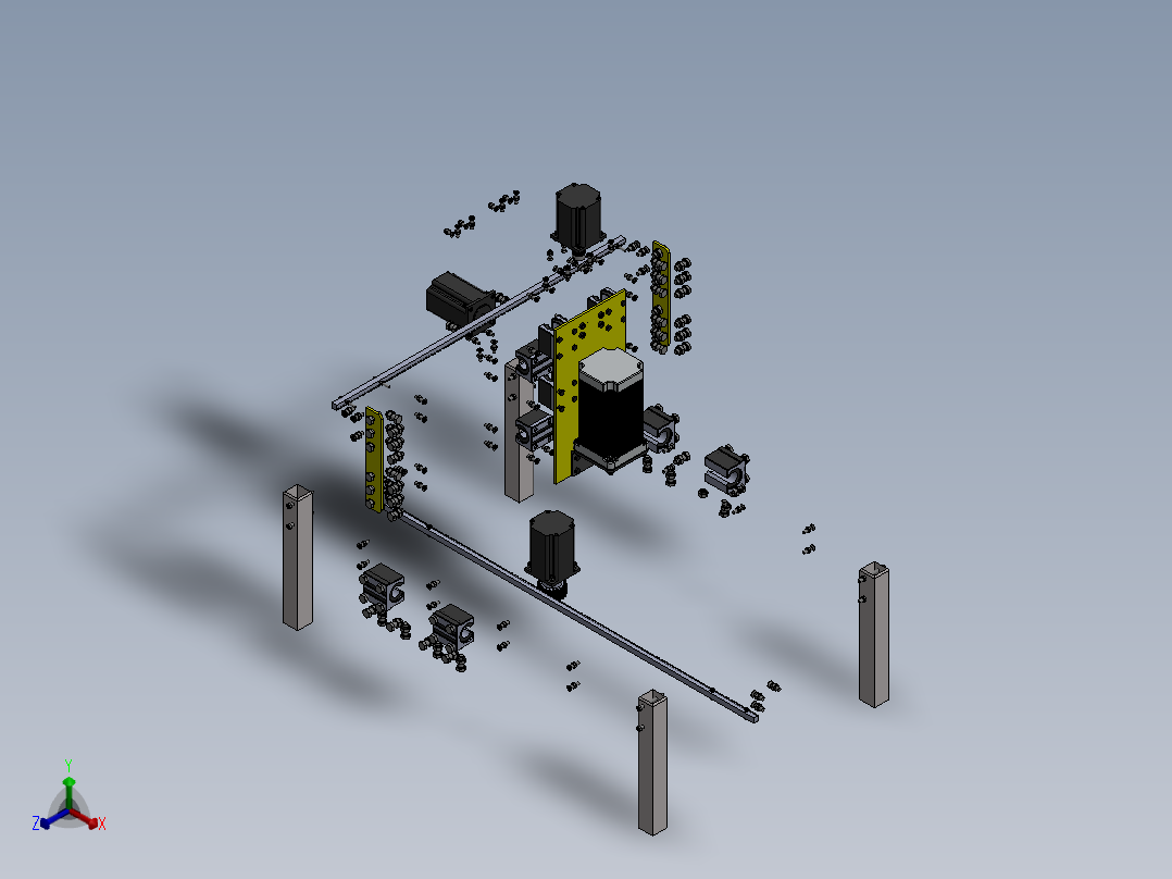 4轴雕刻机 4 Axis CNC Machine i正等轴测图
