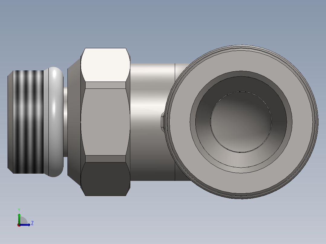 A0003666-Codo 90º 快速接头 1_8_ 用于Ø 8 mm. 管子。(CNR-8-18)左视图