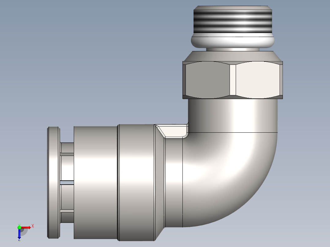 A0003666-Codo 90º 快速接头 1_8_ 用于Ø 8 mm. 管子。(CNR-8-18)俯视图