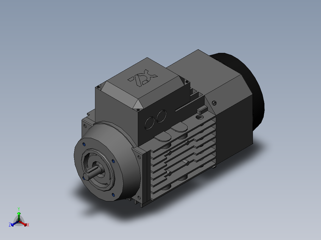 电机_YVF2-631-2-B14正等轴测图
