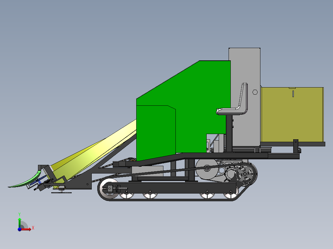 韭菜收获机前视图