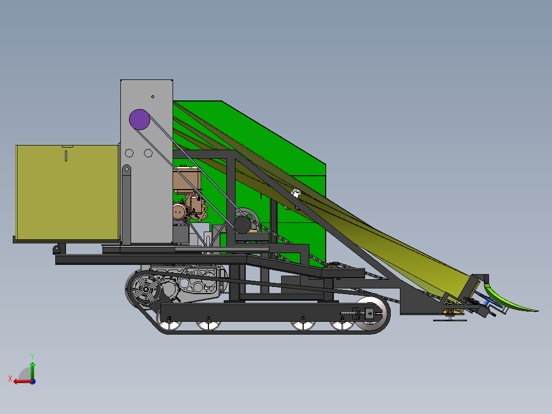 韭菜收获机后视图
