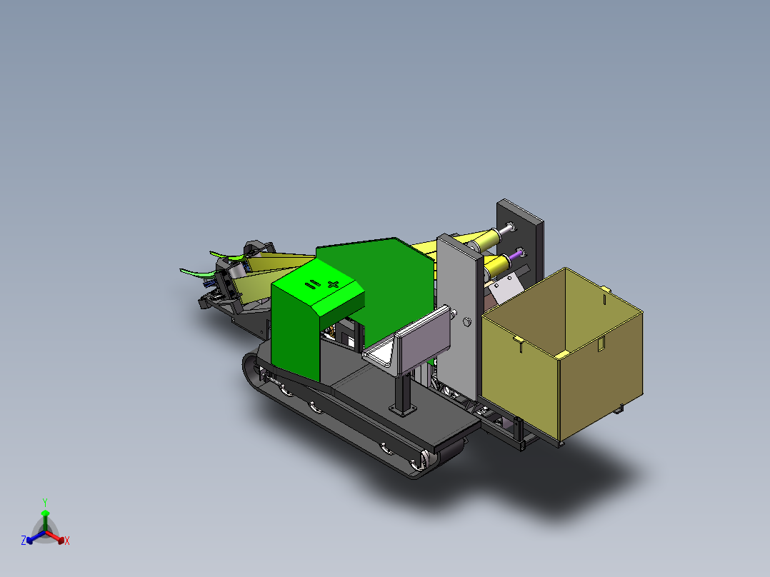 韭菜收获机正等轴测图