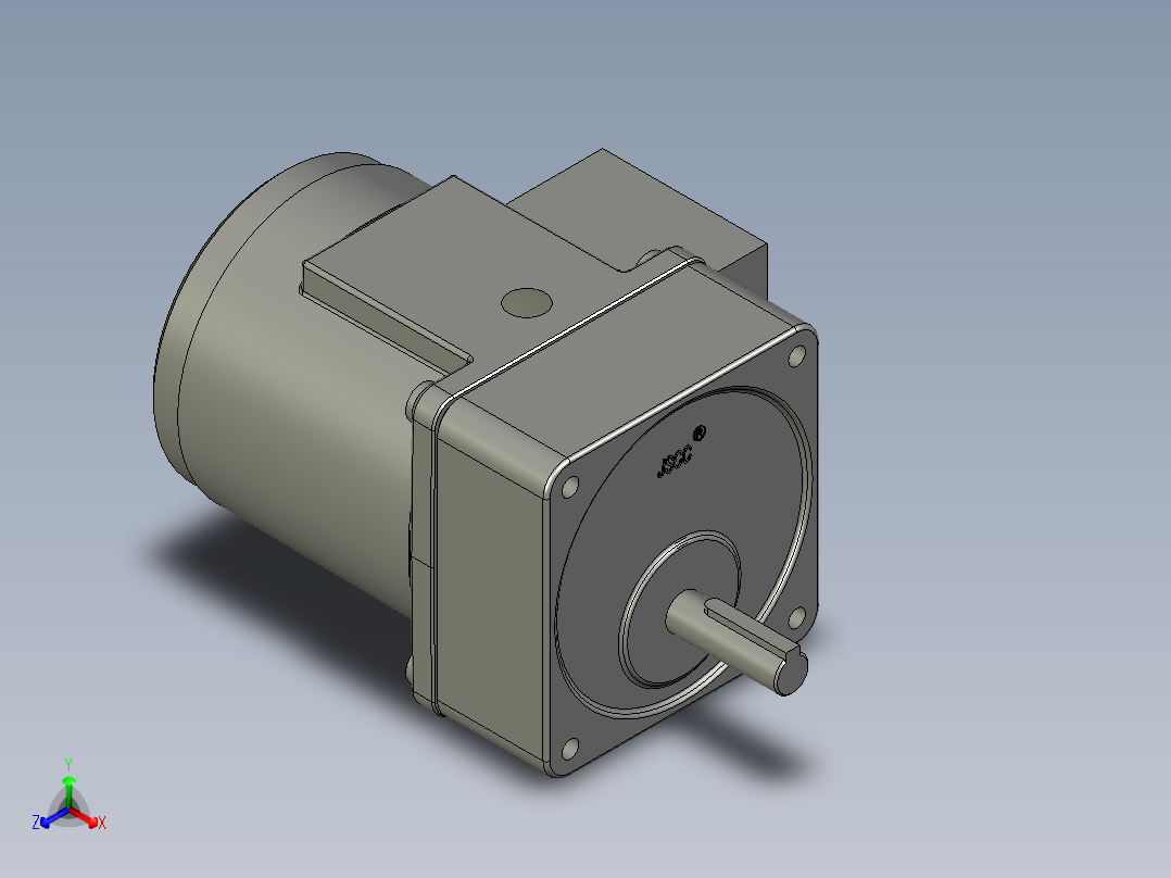 精研标准电机80YS25GV22+80GK18H正等轴测图