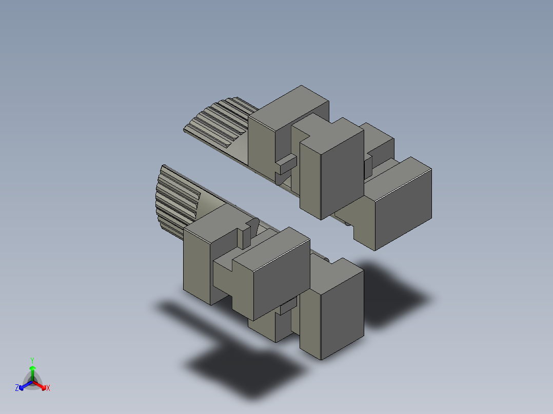 气缸HFCX40+__正等轴测图