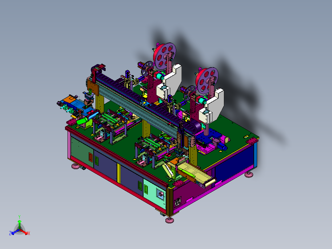 自动送胶带动力电池贴胶机主视图