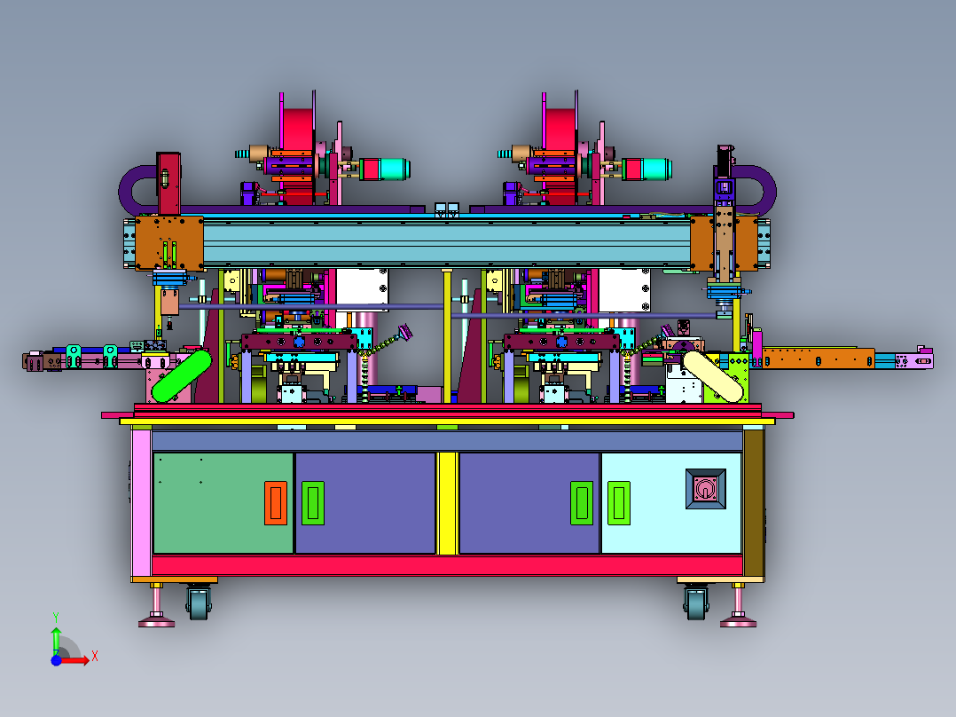 自动送胶带动力电池贴胶机前视图