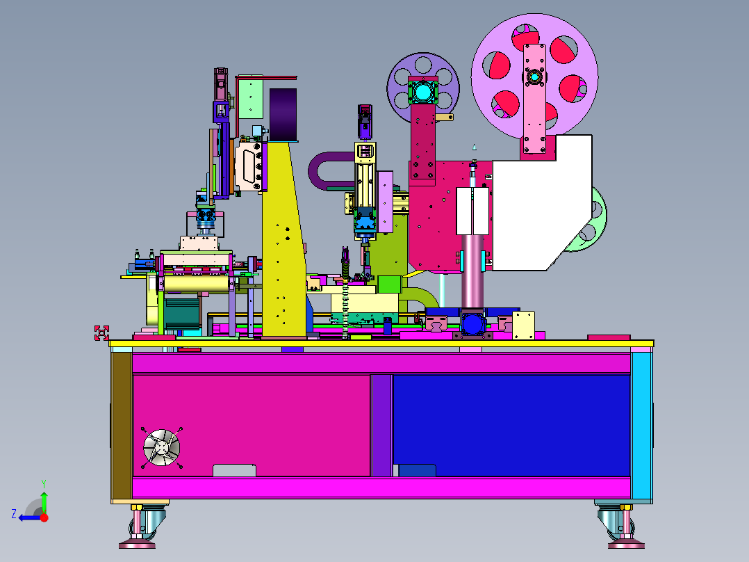 自动送胶带动力电池贴胶机右视图