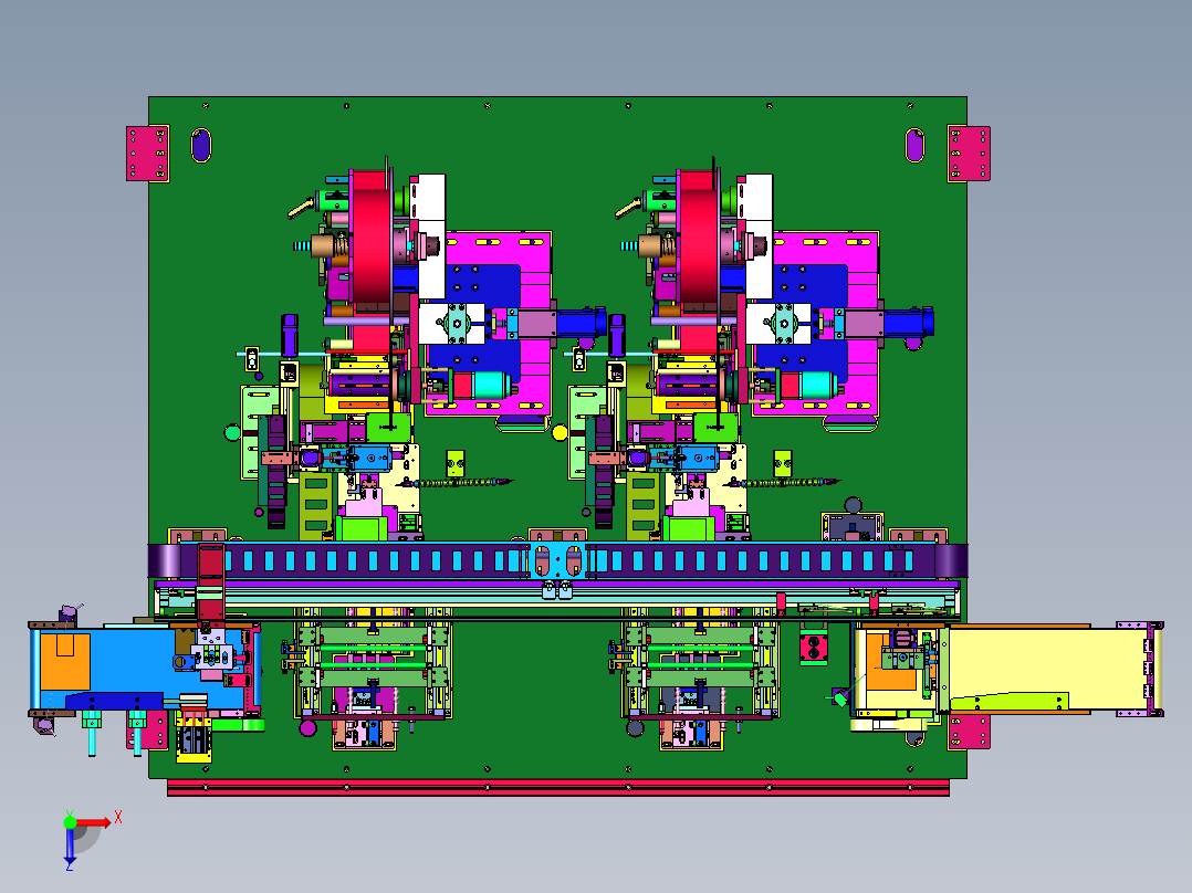 自动送胶带动力电池贴胶机俯视图