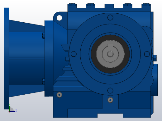 SAZ47ZP蜗轮蜗杆减速机SAZ47-13.6-M1-B-Φ25-P63左视缩略图