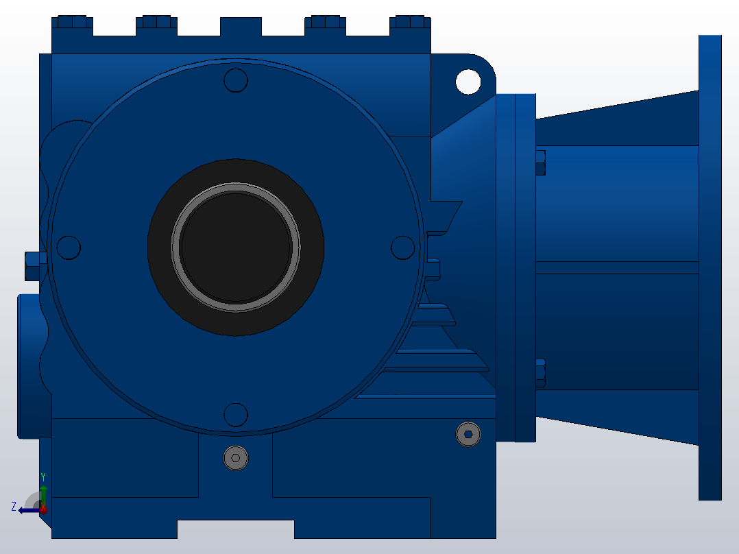 SAZ47ZP蜗轮蜗杆减速机SAZ47-13.6-M1-B-Φ25-P63右视图