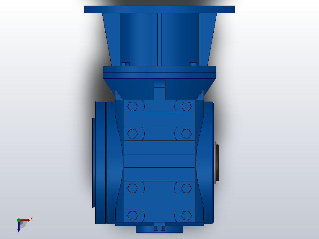 SAZ47ZP蜗轮蜗杆减速机SAZ47-13.6-M1-B-Φ25-P63俯视图
