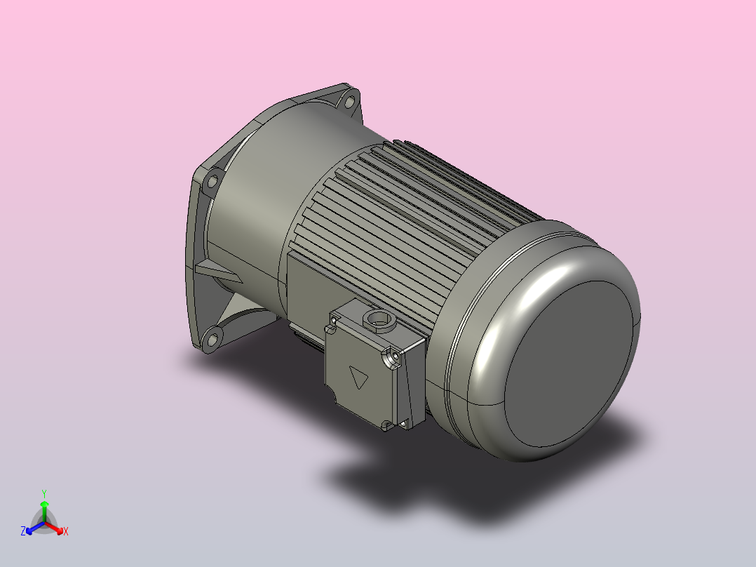 1.5KW-CV型立式三相铝毂（刹车）马达减速机_CV28-1500正等轴测图