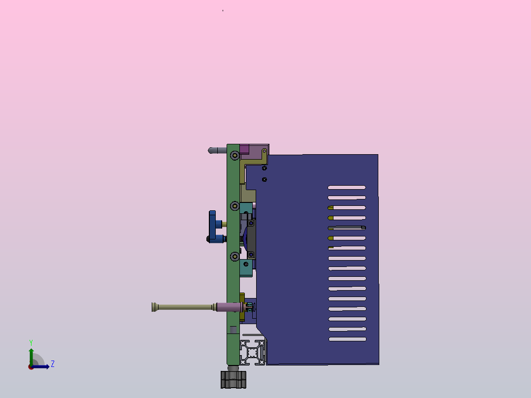某产品检测设备3D模型左视图