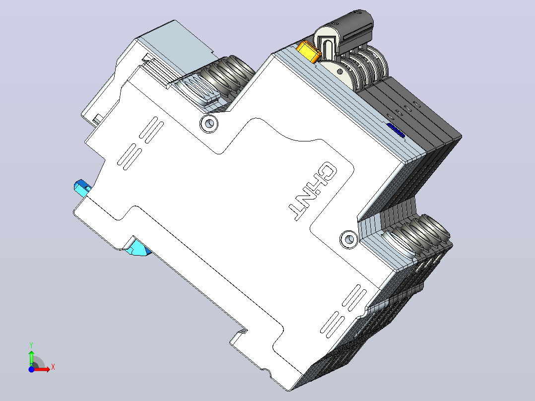 NXBLE-32&amp;4P剩余电流动作断路器三维模型202307前视图