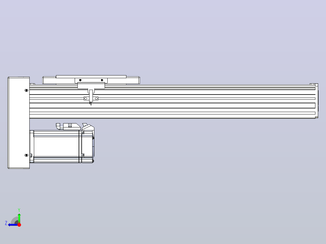 滚珠丝杠直线轴带导轨全封闭TPA-HCR-140D-2010C-L300-MP-C-P40-N3右视图