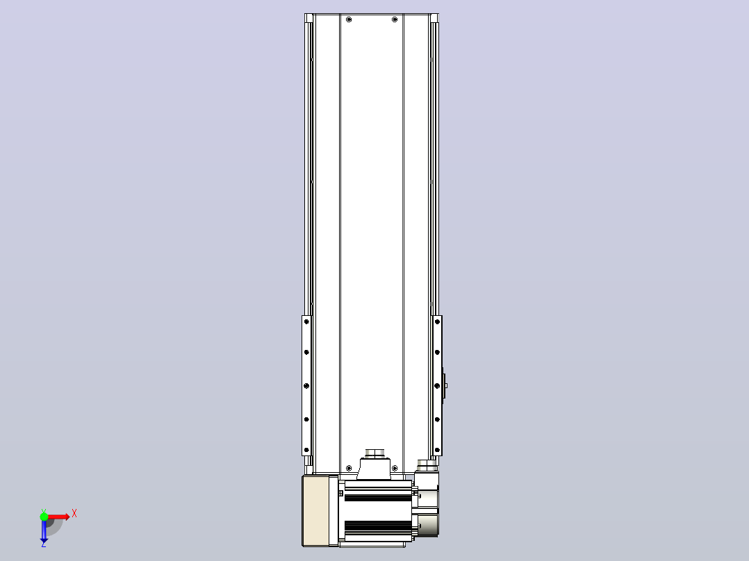 皮带直线轴半封闭可选导轨TPA-HNB-220D-176-L350-LU-C-P1K-N3俯视图