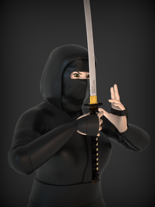 手持武士刀的忍者缩略图