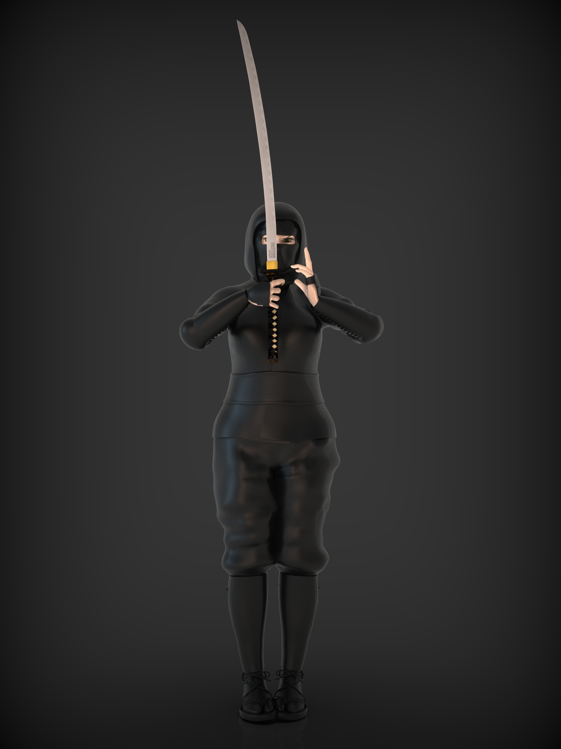 手持武士刀的忍者