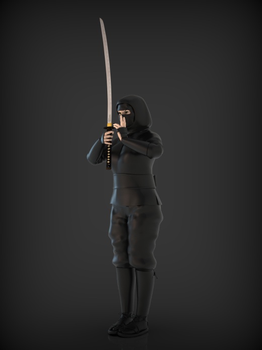 手持武士刀的忍者缩略图