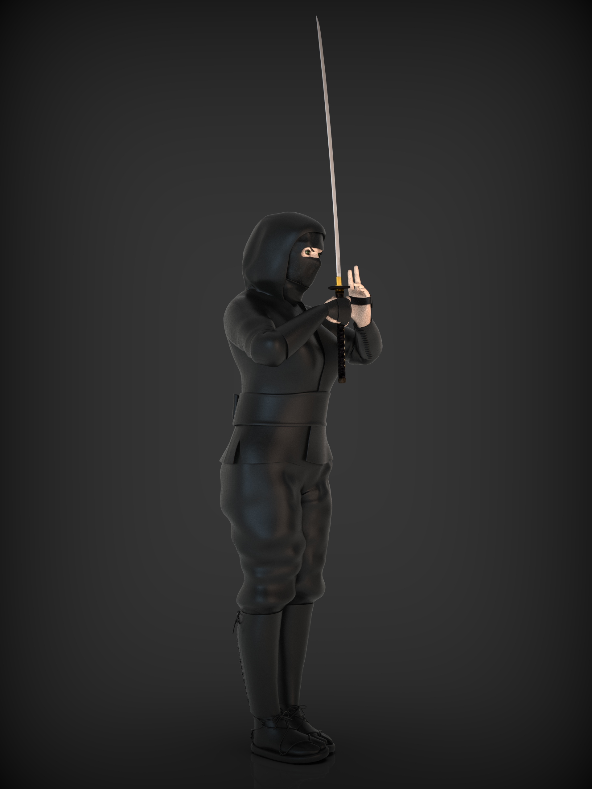 手持武士刀的忍者