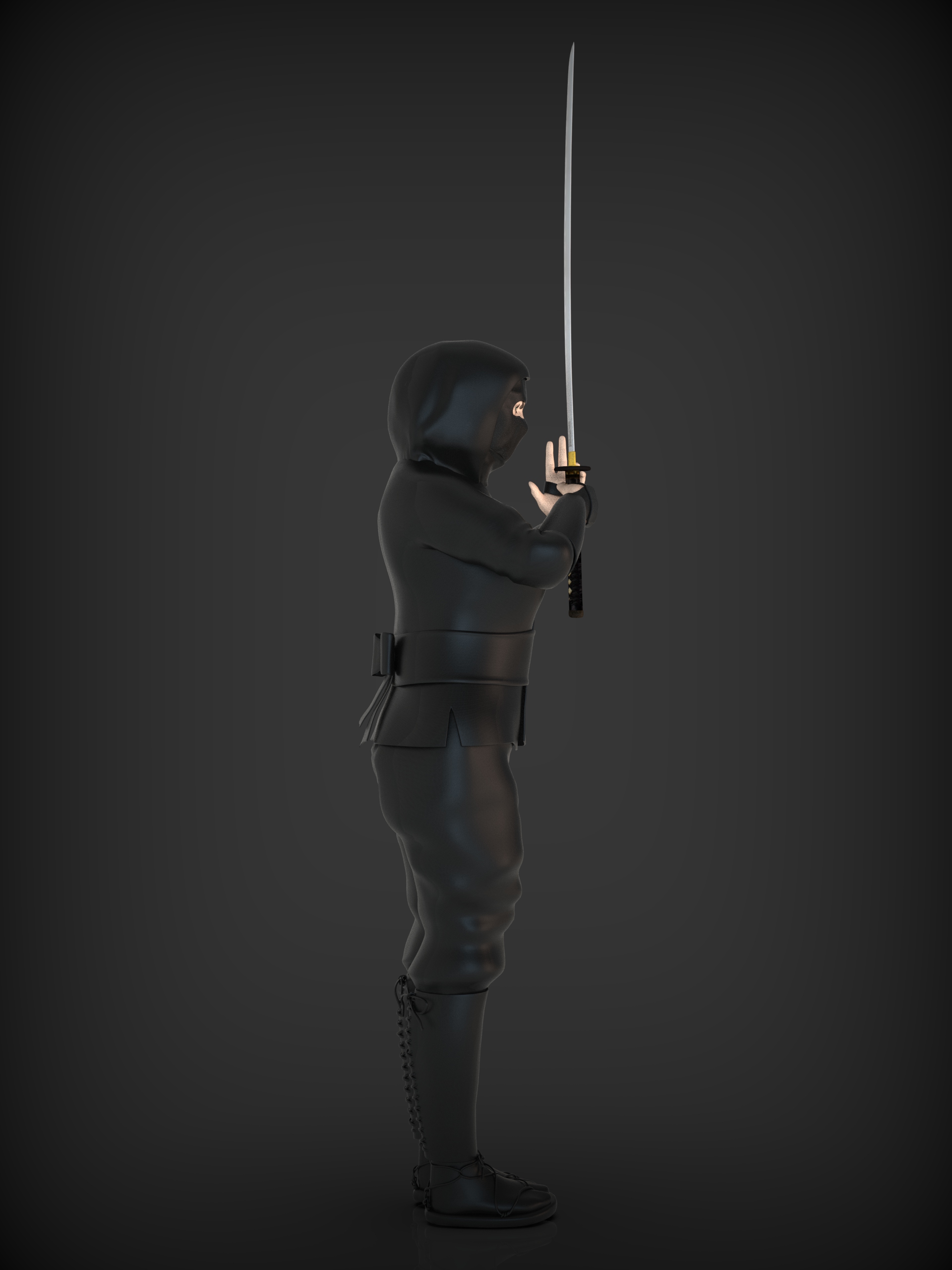 手持武士刀的忍者