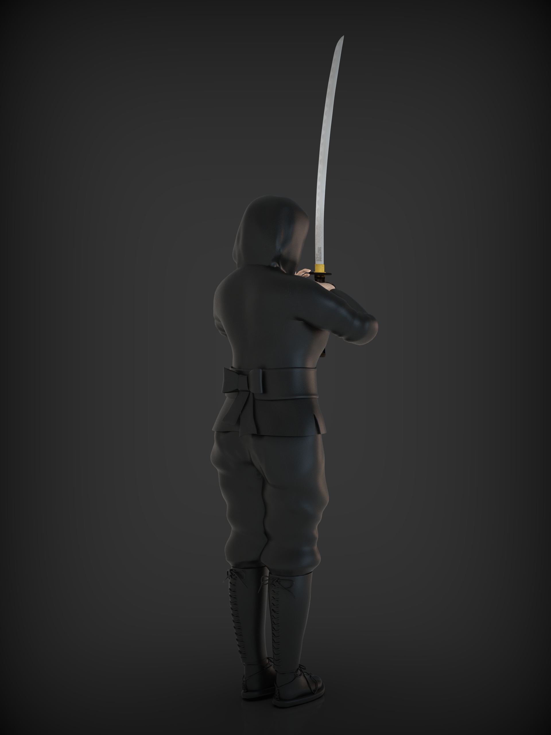 手持武士刀的忍者