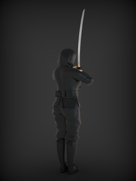 手持武士刀的忍者缩略图