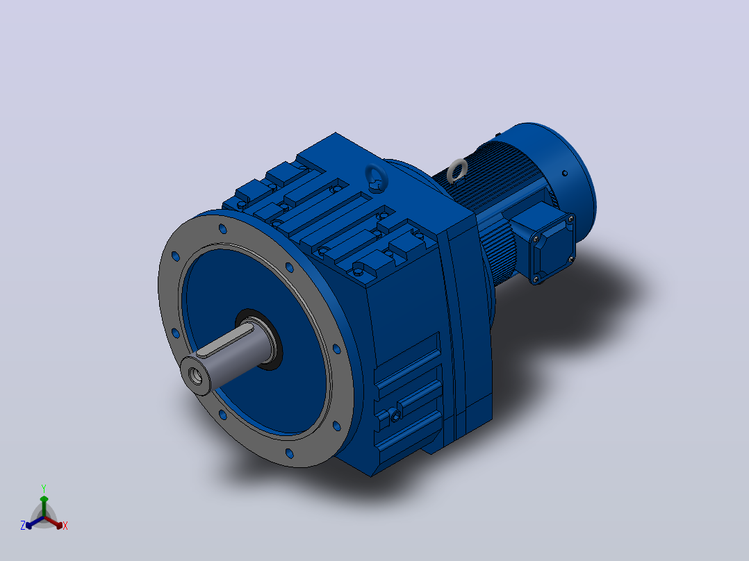 RF107法兰轴伸式安装斜齿轮减速机RF107-Y0.75-8P-80-M1-0°-Φ450主视图