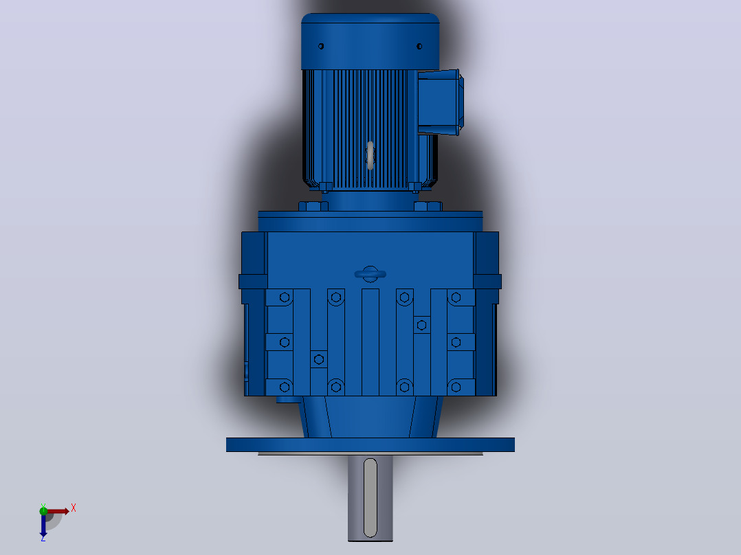 RF107法兰轴伸式安装斜齿轮减速机RF107-Y0.75-8P-80-M1-0°-Φ450俯视图