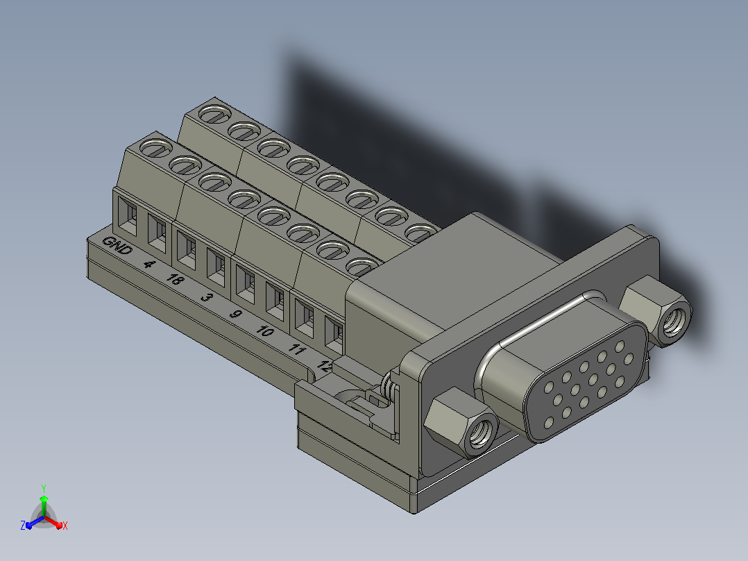 电路连接器VGA DB15-3-F控制面板PCB主视图