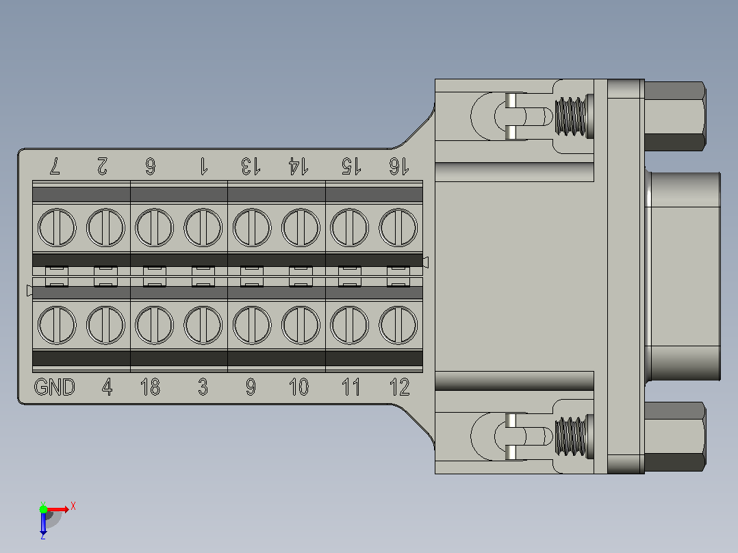 电路连接器VGA DB15-3-F控制面板PCB俯视图