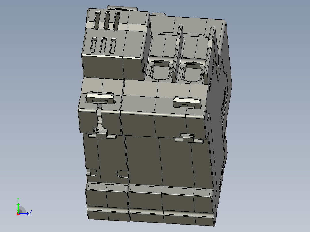 NBHLE-63&amp;1P&amp;N剩余电流动作断路器三维模型202307左视图