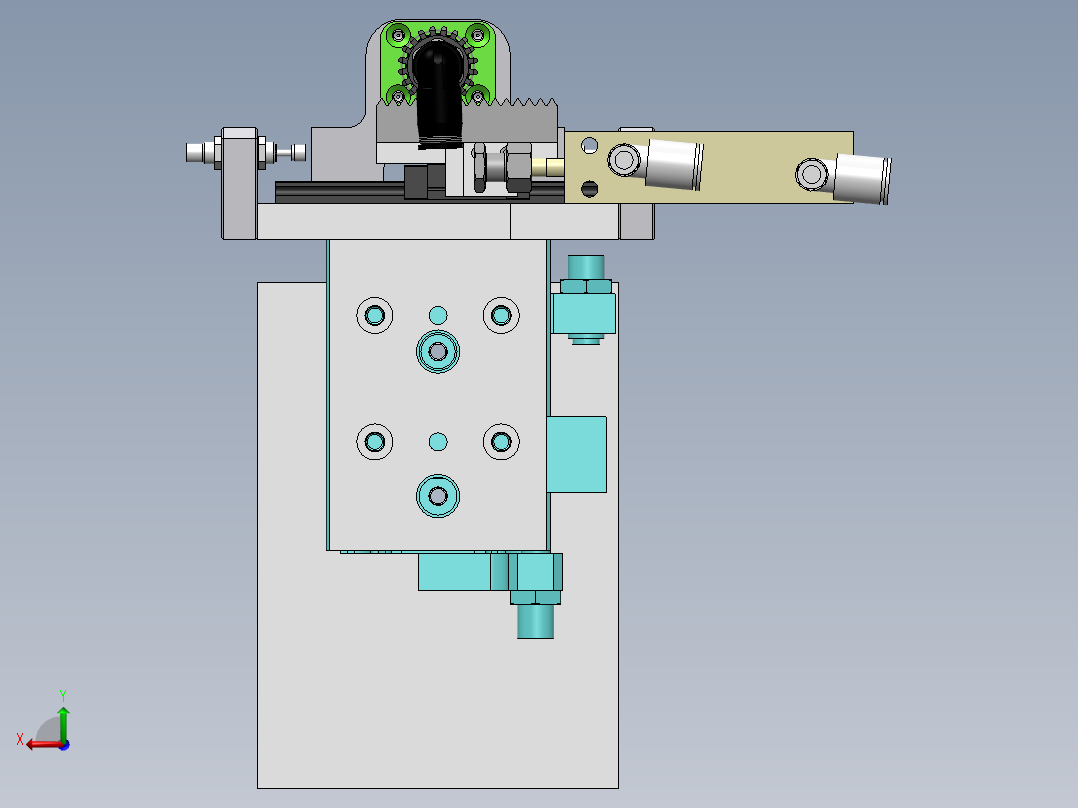 齿轮式翻转模组sw16可编辑后视图