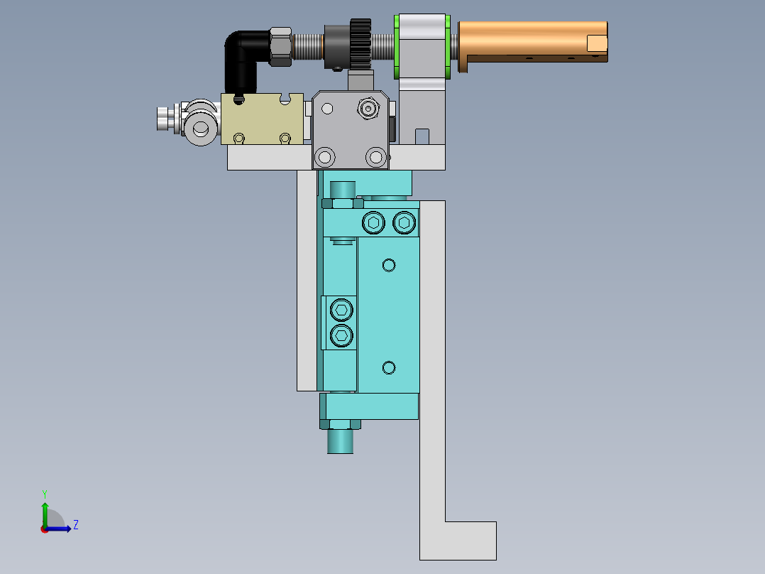 齿轮式翻转模组sw16可编辑左视图