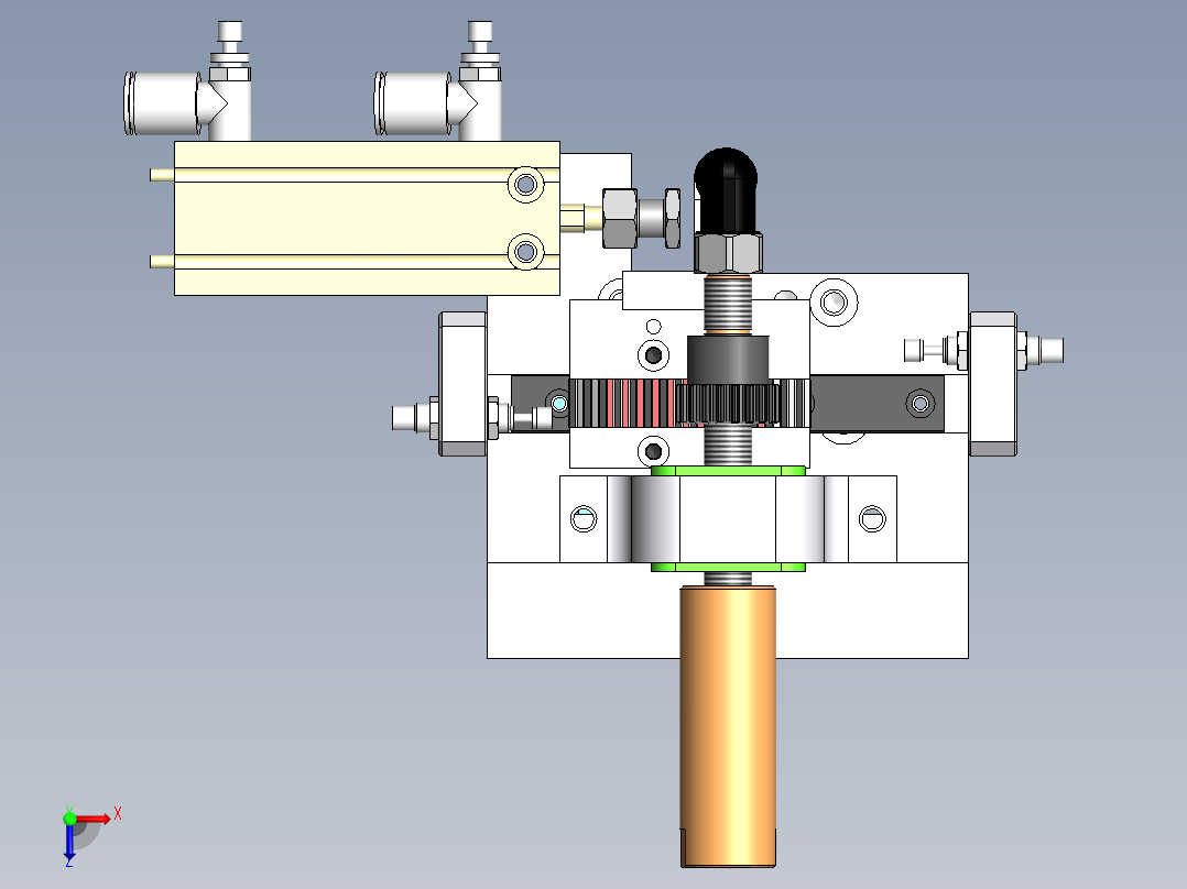 齿轮式翻转模组sw16可编辑俯视图