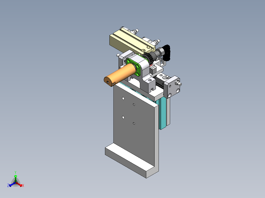 齿轮式翻转模组sw16可编辑正等轴测图