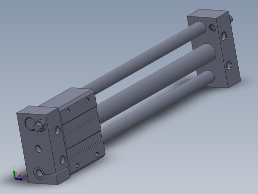 磁耦合无杆气缸3D模型