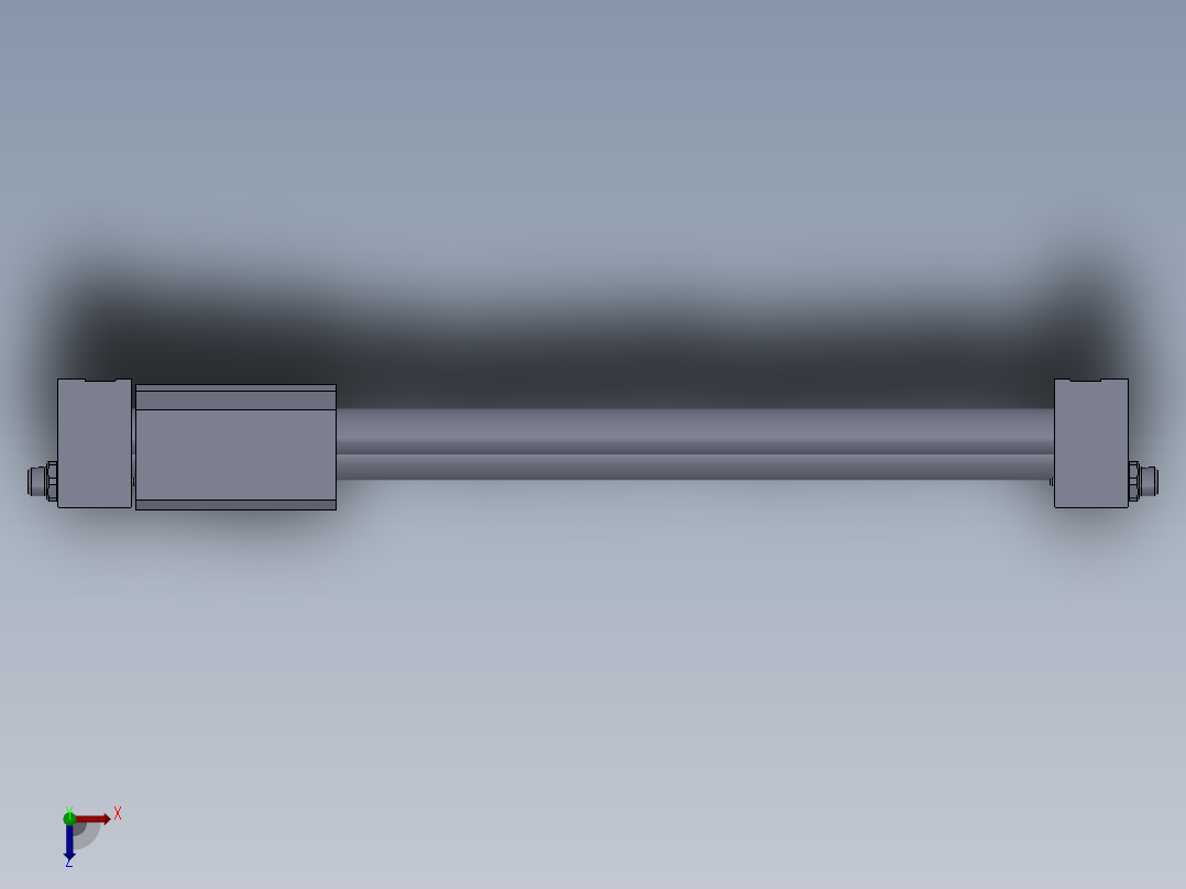 磁耦合无杆气缸3D模型俯视图