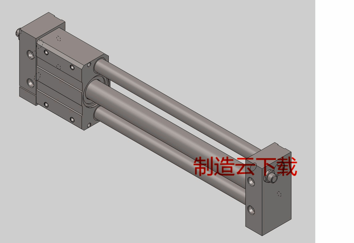 磁耦合无杆气缸3D模型