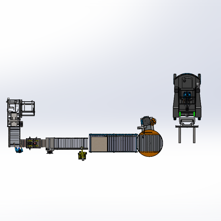 开箱机装箱一字封箱3d图纸 打包捆扎机器人码垛覆膜缠绕包装3d图