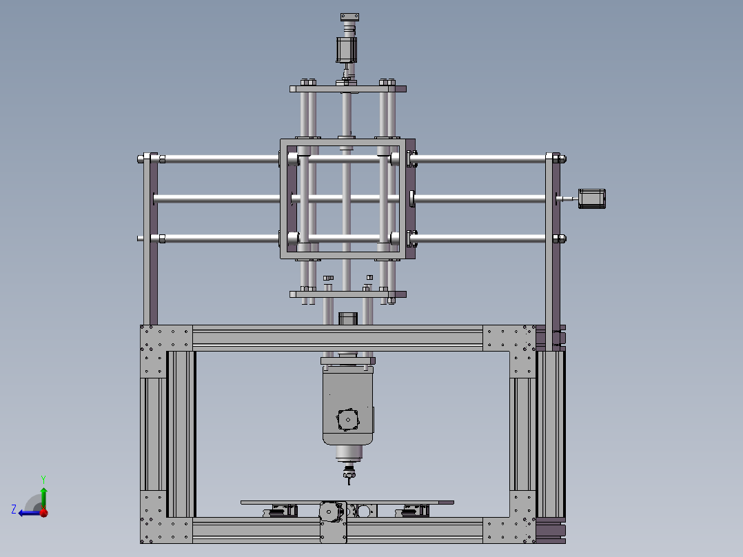 5轴cnc机床右视图